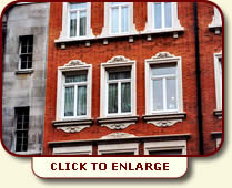 Fortnum & Mason | New Red Rubber gauge brickwork in lime putty mortar | CLICK TO ENLARGE